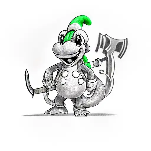 yoshi with sword  tattoo design idea