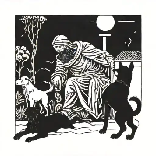 Saint Lazarus and his dogs tattoo design idea