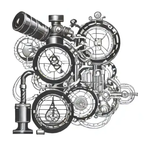 Incorporate elements of science and technology, such as a microscope or DNA strand, in a creative and abstract way tattoo design idea