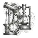 Incorporate elements of science and technology, such as a microscope or DNA strand, in a creative and abstract way tattoo design idea