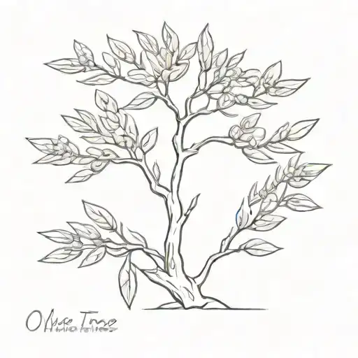 Olive tree tattoo design idea