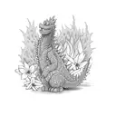 daffodils and Godzilla tattoo design idea