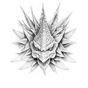 daffodils and Godzilla tattoo design idea