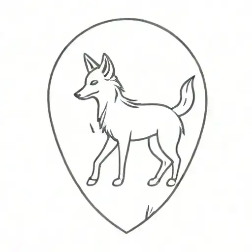 eidelweiss and coyote tattoo design idea