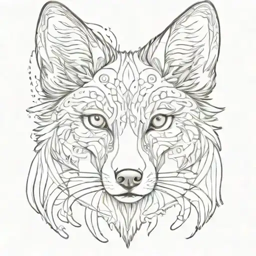 coyote with eidelweiss eyes tattoo design idea