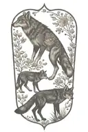 eidelweiss and coyote  tattoo design idea