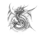 steampunk mechanical dragon tattoo design idea