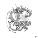 steampunk mechanical dragon tattoo design idea