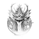 steampunk mechanical dragon tattoo design idea