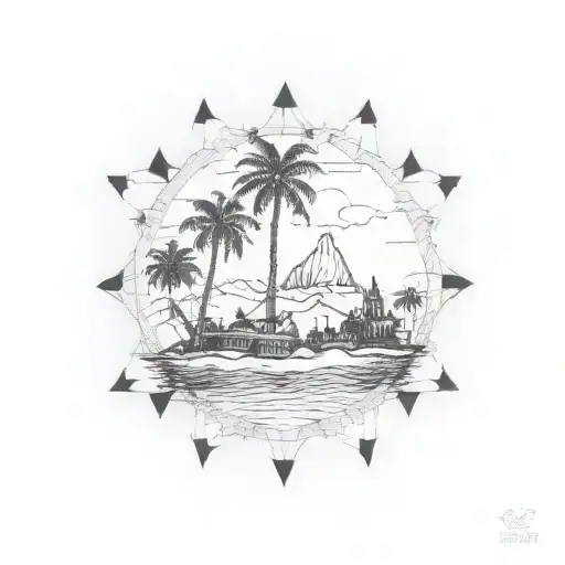 Iraqs geographical shape with palm tree tattoo design idea
