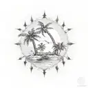 Iraqs geographical shape with palm tree tattoo design idea