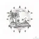 Iraqs geographical shape with palm tree tattoo design idea