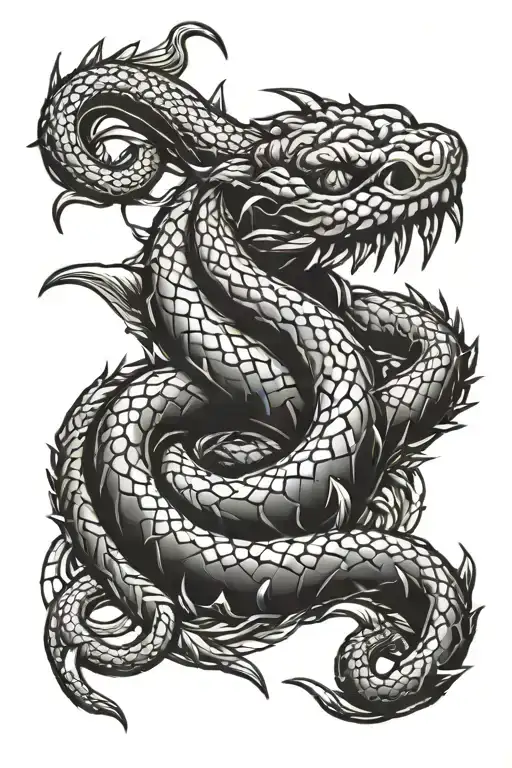 Spiked snake tattoo design idea