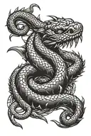 Spiked snake tattoo design idea