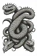 Spiked snake tattoo design idea