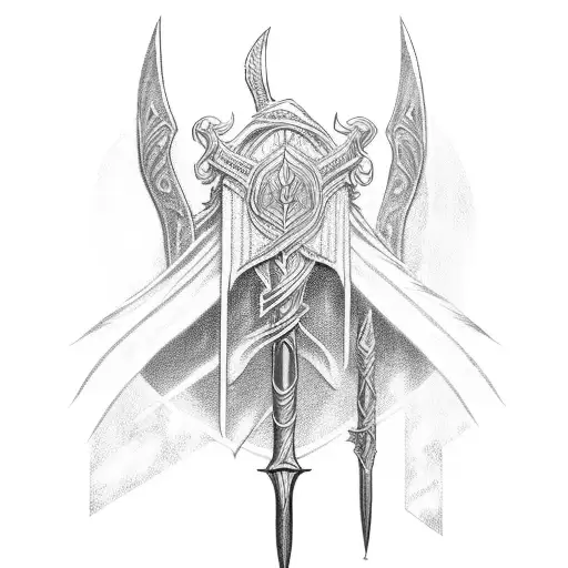 anduril sword LOTR tattoo design idea