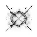 arrow with a writing that crosses horizontally a scar of 3 cm that meets the ribs.  tattoo design idea