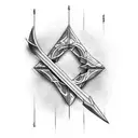 arrow with a writing that crosses horizontally a scar of 3 cm that meets the ribs.  tattoo design idea