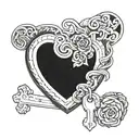 A heart-shaped lock and key intertwined with the initials of your parents, symbolizing your love and gratitude towards them tattoo design idea