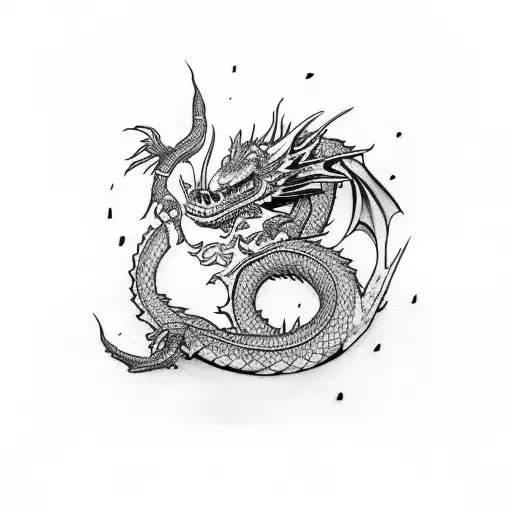 Dragon warrior tattoo design idea