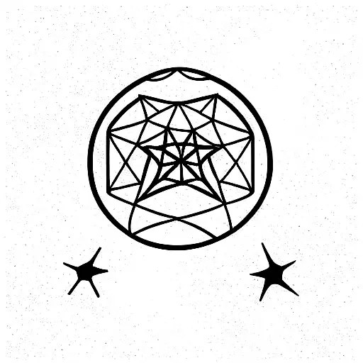 libra and capricorn constellations of stars tattoo design idea