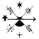 libra and capricorn constellations of stars tattoo design idea