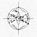 libra and capricorn constellations of stars tattoo design idea