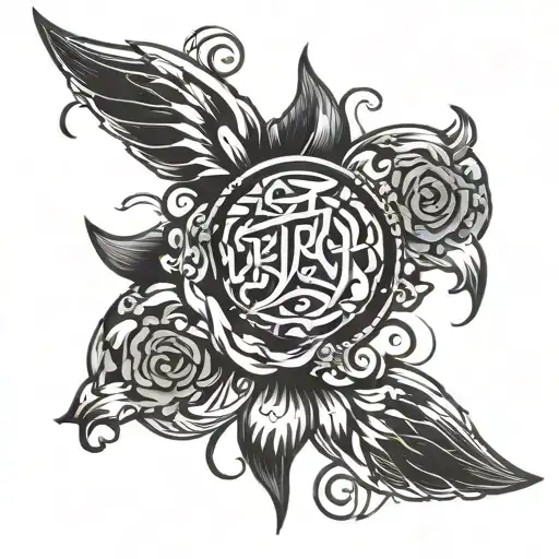 PTSD black tattoo design idea