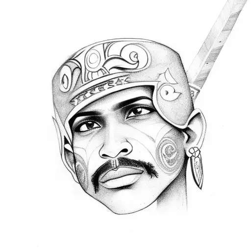 dominican taino warrior tattoo design idea
