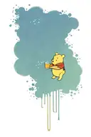 winnie the pooh holding a honey pot tattoo design idea
