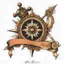 moral compass tattoo design idea