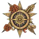 moral compass tattoo design idea