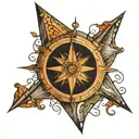 moral compass tattoo design idea