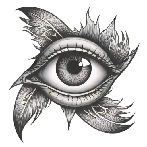 Ominous Big Brother Eye  tattoo design idea