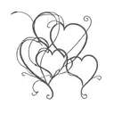 3 love hearts connected tattoo design idea