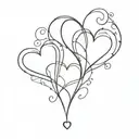 3 love hearts connected tattoo design idea