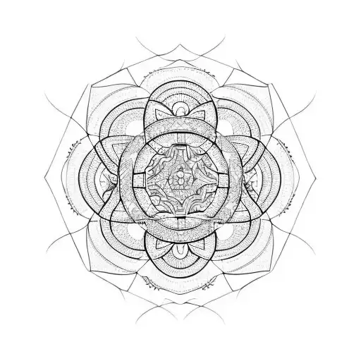 gând long sleeve sacred geometry patterns  tattoo design idea