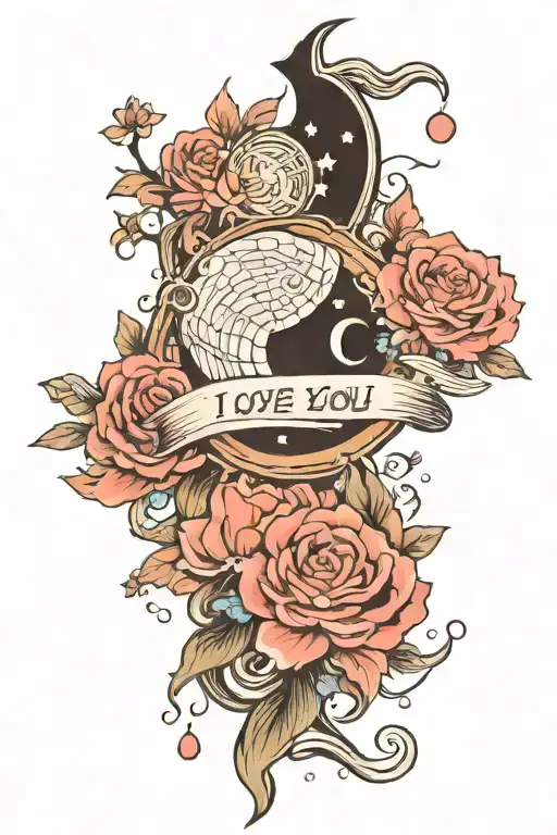 I love you to the moon and back, I love you to Uranus and back matching tattoos tattoo design idea