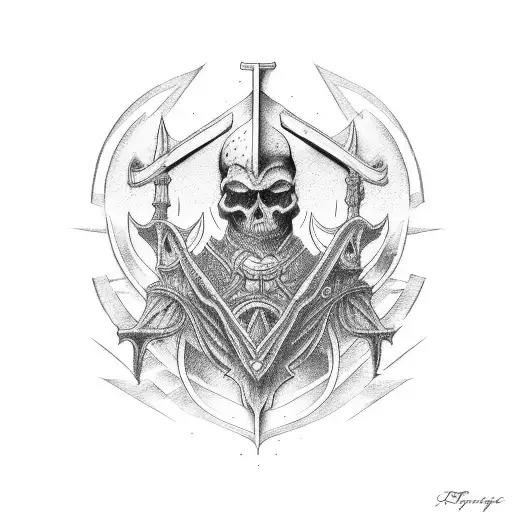 Red Sacrifice tattoo in old English font tattoo design idea