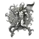 a mythological model symbolizing ambition and power tattoo design idea