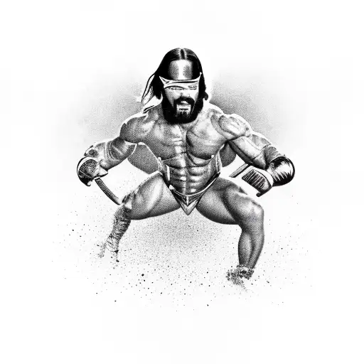Macho man randy savage dropping elbow tattoo design idea