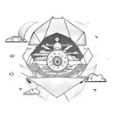 Remember, behind the clouds, the sun still shines tattoo design idea