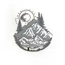 Mountain Scene doves olive trees roman numerals  tattoo design idea