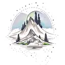 Mountain Scene doves olive trees roman numerals  tattoo design idea