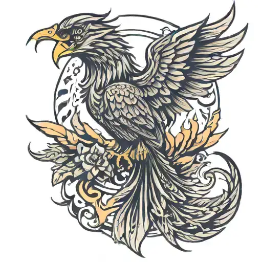 Phoenix sleeve tattoo blackout sleeve tattoo design idea