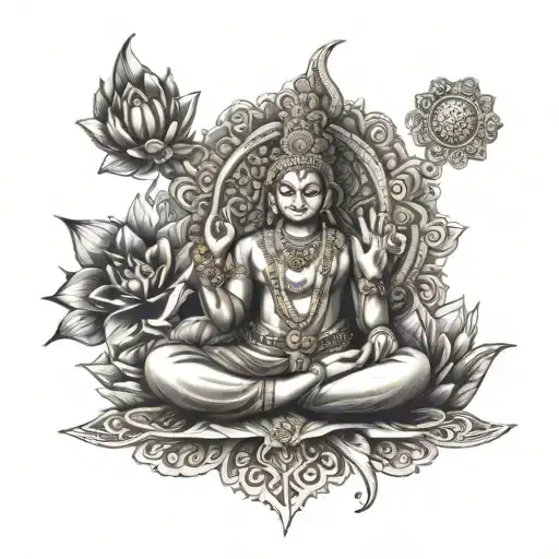 hindu god and henna design tattoo design idea