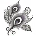 peacock feather transforming tattoo design idea