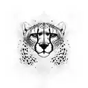 Outline of a cheetah head resemboling brotherhood  with a renaissance style to it on the forearm tattoo design idea