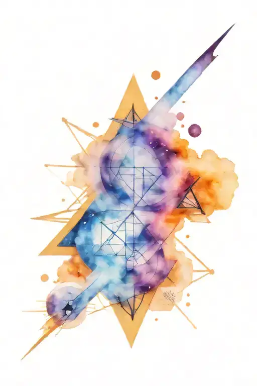 A galaxy-themed tattoo incorporating elements of physics and mathematics tattoo design idea