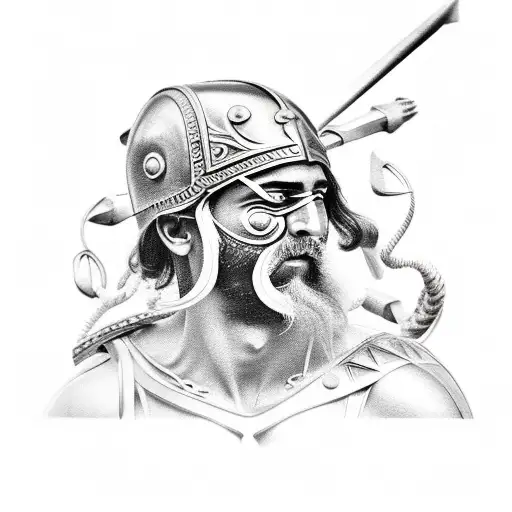 Greek warrior tattoo design idea